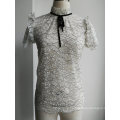 Cotton Nylon Lace Ladies Blouse Sleeve Sweater